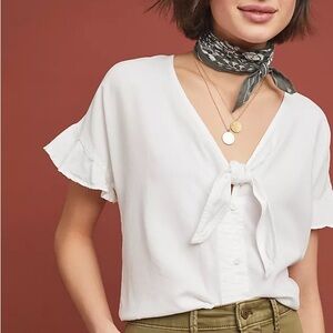 Anthropologie Cloth and Stone tie front blouse